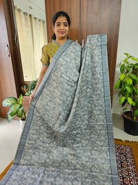 Semi Tussar with Digital Printed Saree - Grey