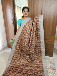 Semi Tussar with Digital Printed Saree - Honey Brown