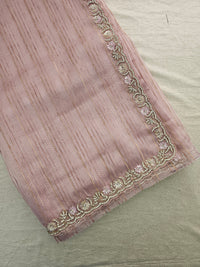 Premium Organza Designer Saree with Stone Work  - Pink