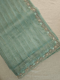 Premium Organza Designer Saree with Stone Work  - Sea Green