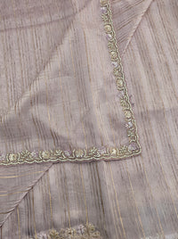 Premium Organza Designer Saree with Stone Work  - Lavender