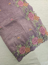 Premium Crushed Designer Soft Saree  - Lavender