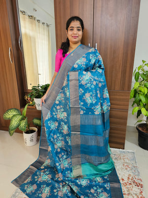 Desi Tussar - Cobalt Blue