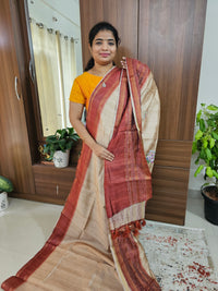 Semi Ghicha with Hand Emboridery Saree - Maroon