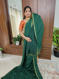 Chiffon Designer Saree -Bottle Green