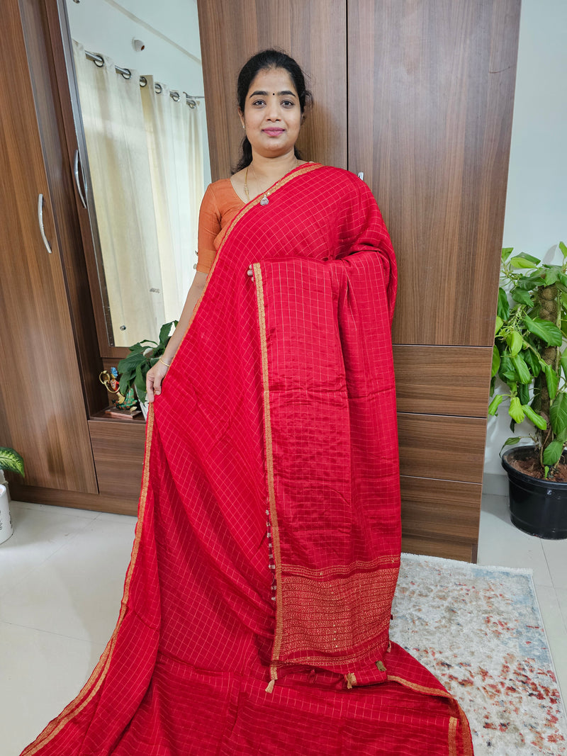 Chiffon Designer Saree - Red