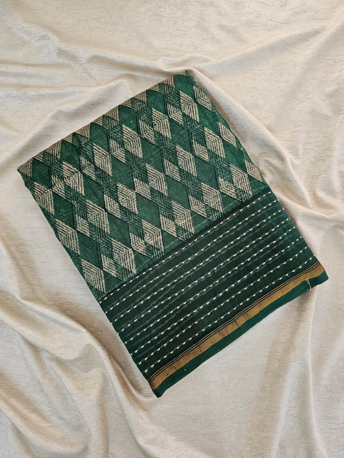 Pure Chanderi Butter Silk - Dark Green