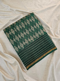 Pure Chanderi Butter Silk - Dark Green