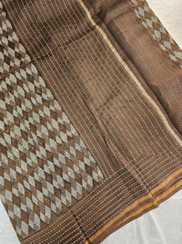 Pure Chanderi Butter Silk - Dark Brown