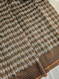 Pure Chanderi Butter Silk - Dark Brown