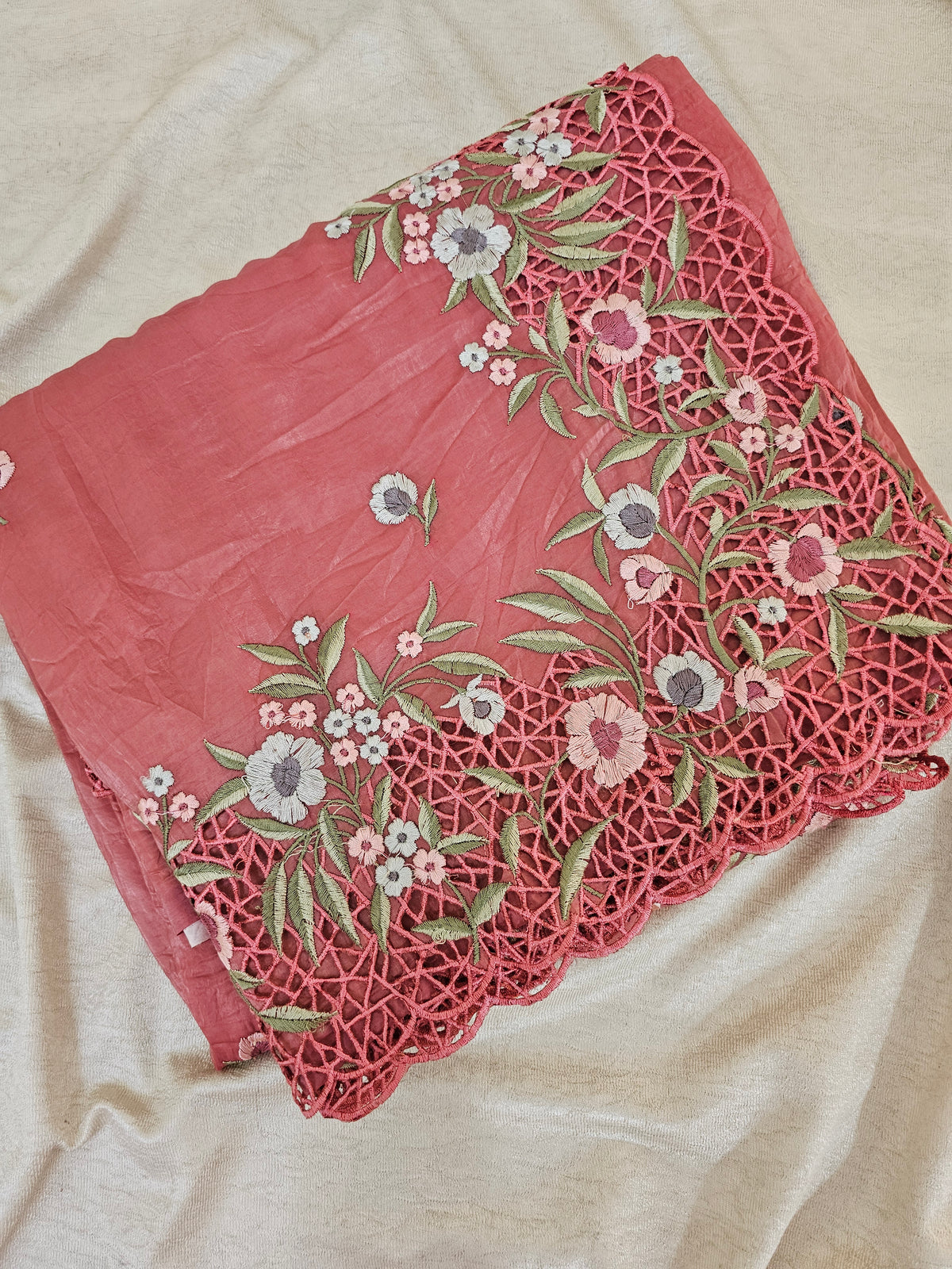 Premium Crushed Designer Soft Saree  - Pink