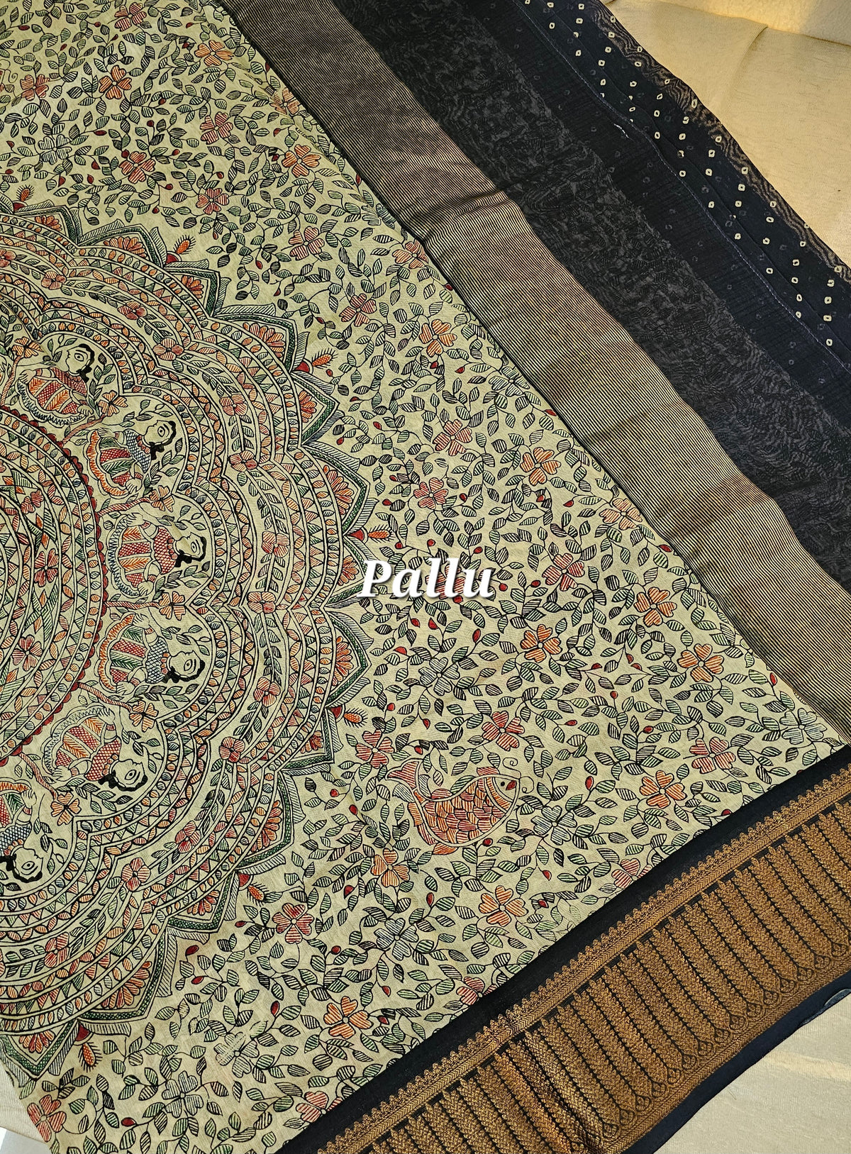 Pure Chanderi Butter Silk - Dark Blue