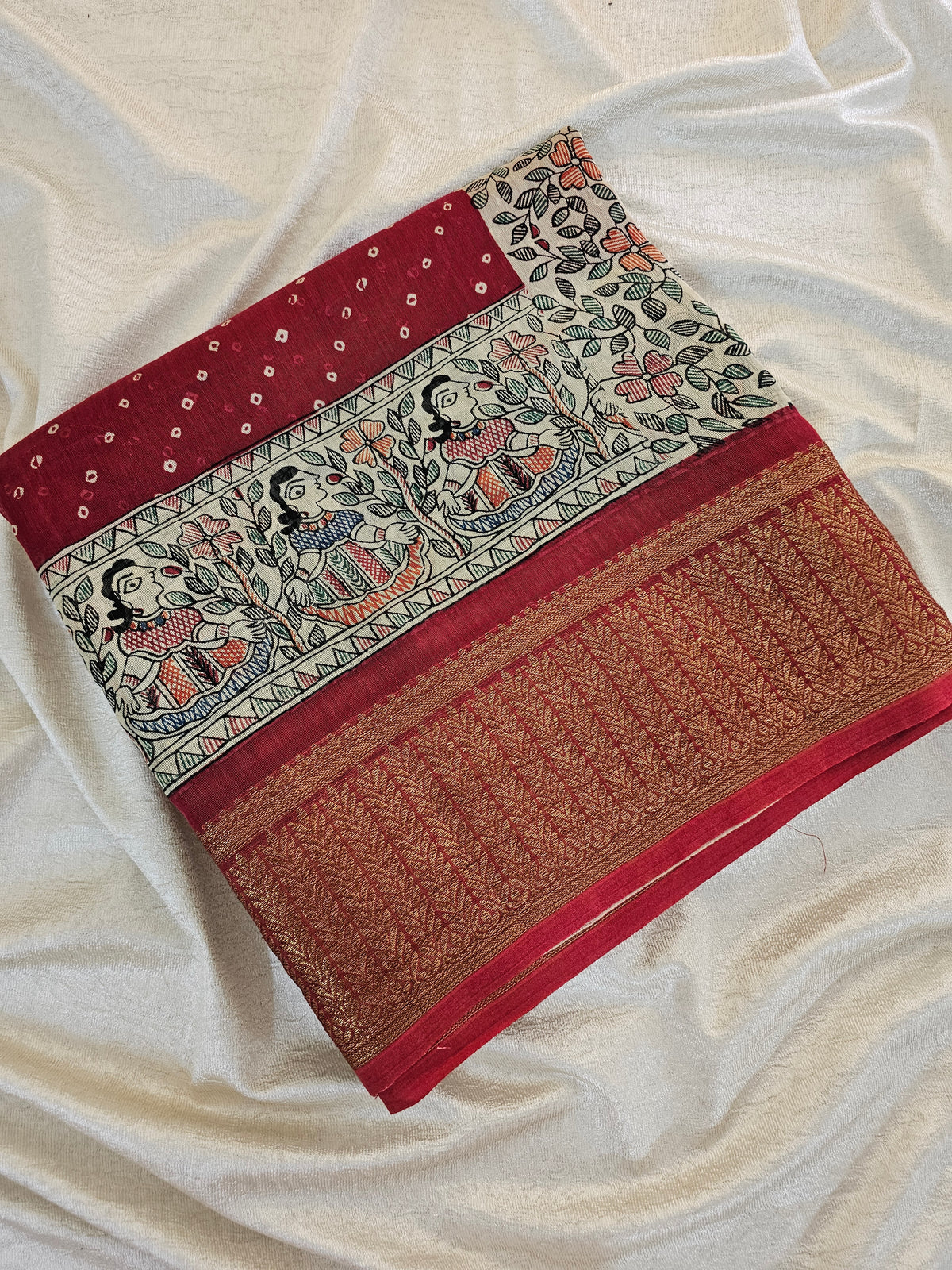 Pure Chanderi Butter Silk - Red