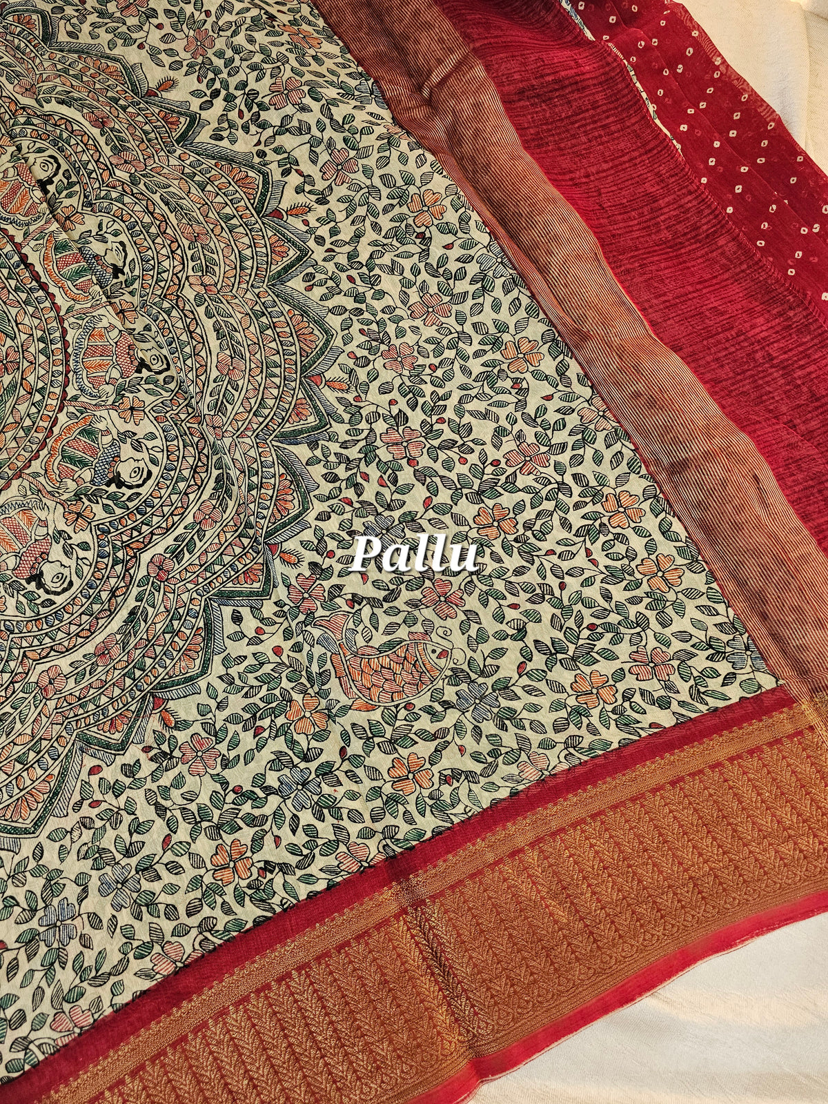 Pure Chanderi Butter Silk - Red