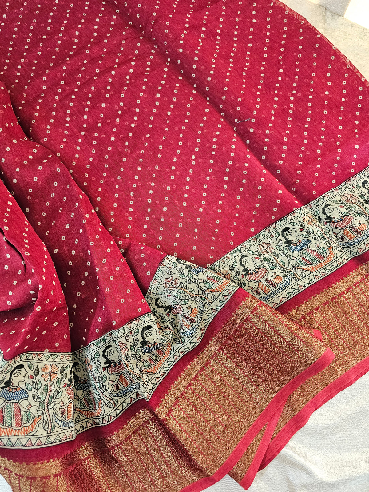 Pure Chanderi Butter Silk - Red