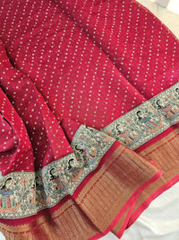 Pure Chanderi Butter Silk - Red