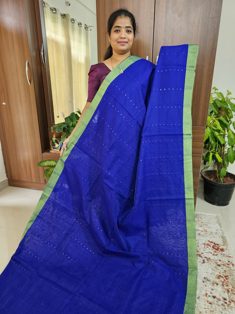 Ghicha Sequence Weaving Saree -  Blue with Green