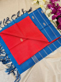 Red with Blue Chinnalampattu Saree