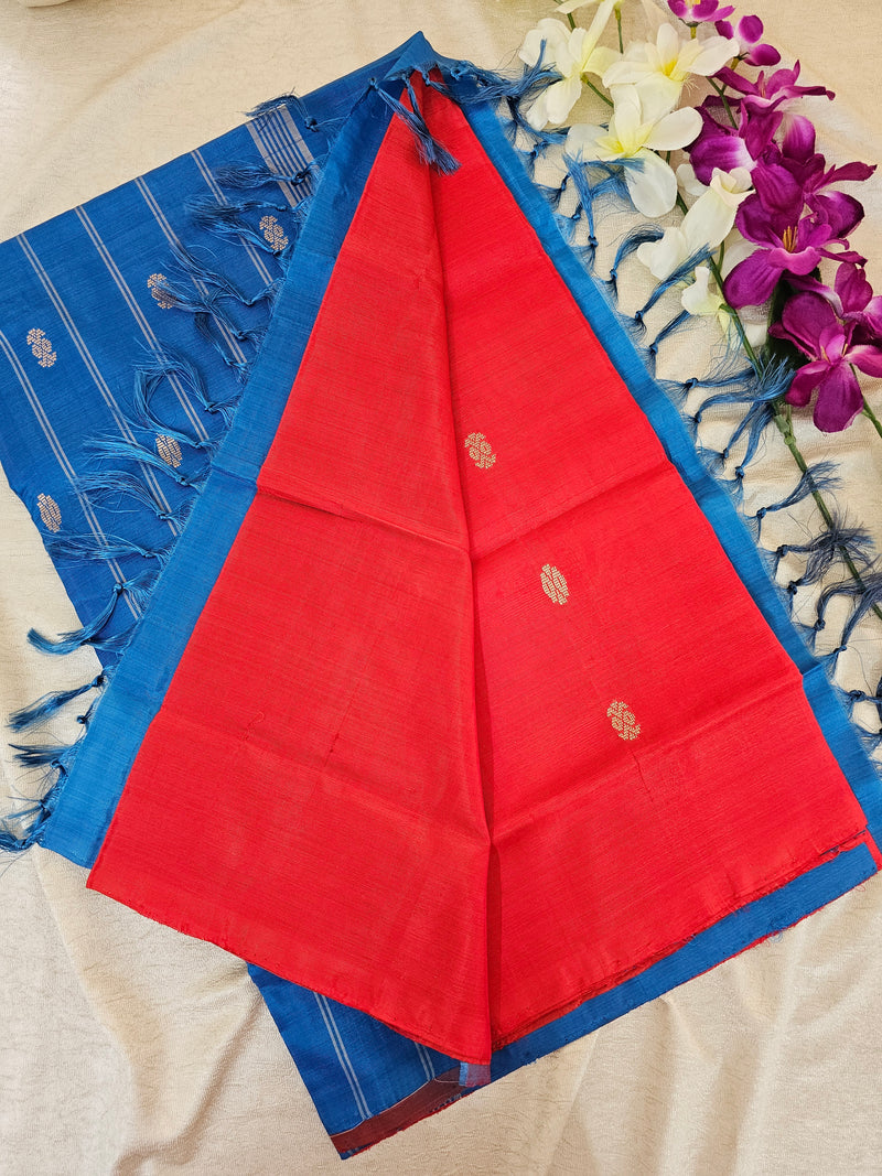 Red with Blue Chinnalampattu Saree