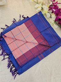 Pink with Blue Checks Chinnalampattu Saree