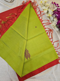 Green with Orange Chinnalampattu Saree