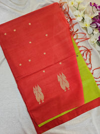 Green with Orange Chinnalampattu Saree