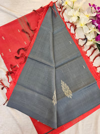 Grey with Red Chinnalampattu Saree