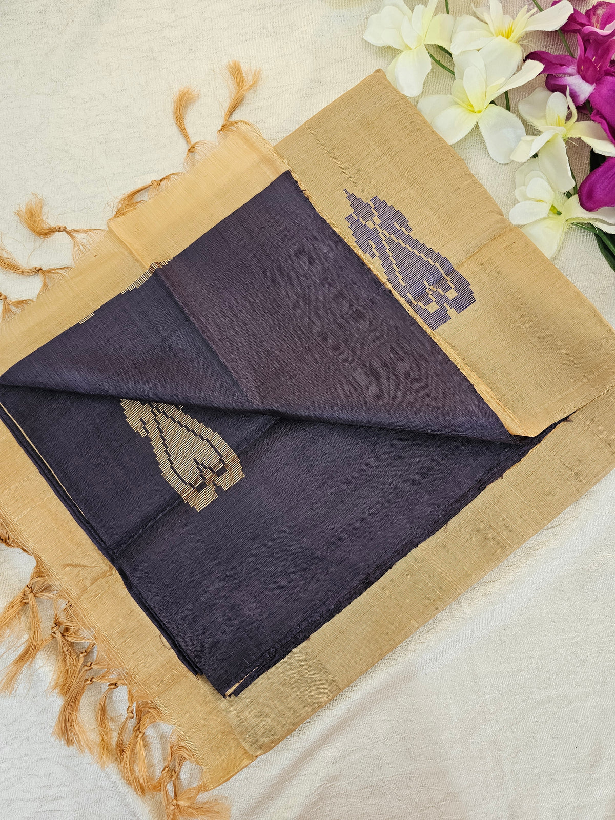 Brown with Cream Chinnalampattu Saree