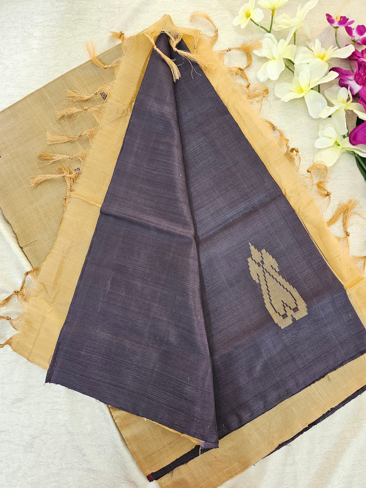 Brown with Cream Chinnalampattu Saree