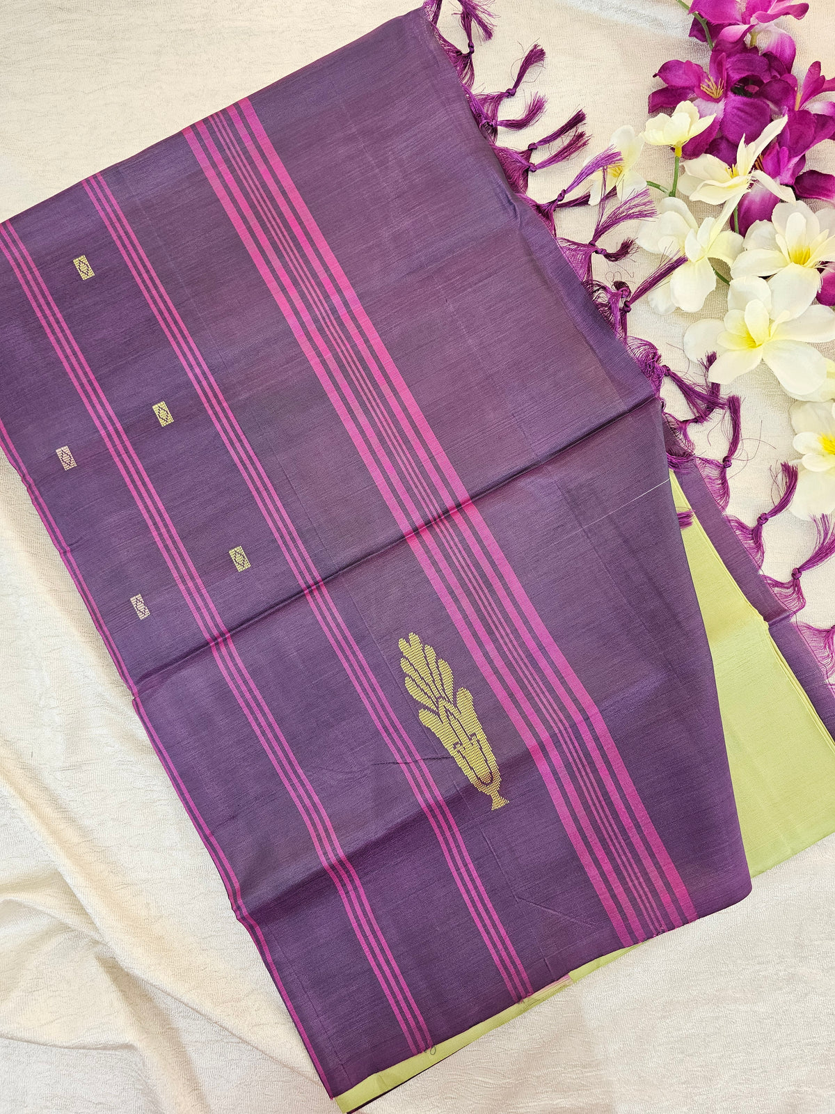 Green with Purple Chinnalampattu Saree