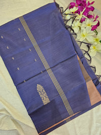 Chocolate with Navy Blue Chinnalampattu Saree