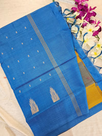 Golden Yellow with Blue Chinnalampattu Saree