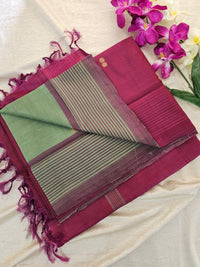 Green with Magenta Pink Chinnalampattu Saree