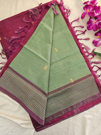 Green with Magenta Pink Chinnalampattu Saree