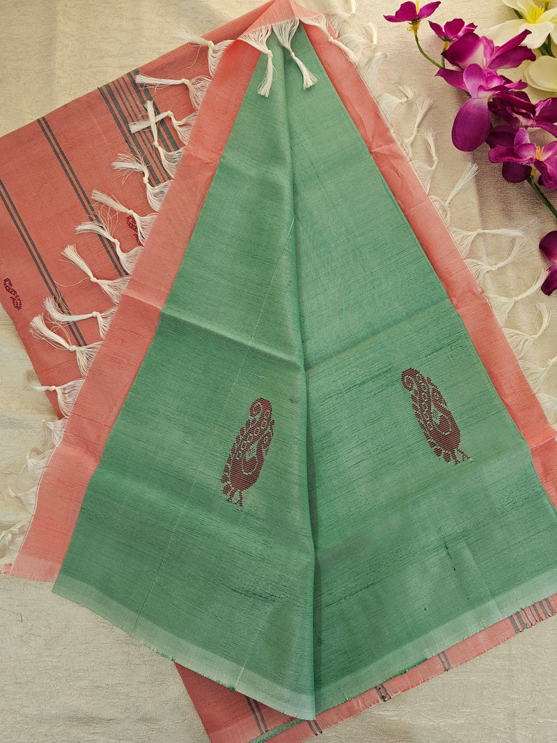 Pastel Green with Pink Chinnalampattu Saree