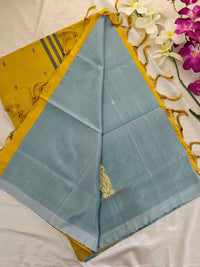 Sea Green with Mustard Yellow Chinnalampattu Saree