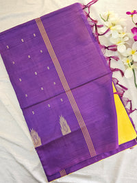 Yellow with Purple  Chinnalampattu Saree