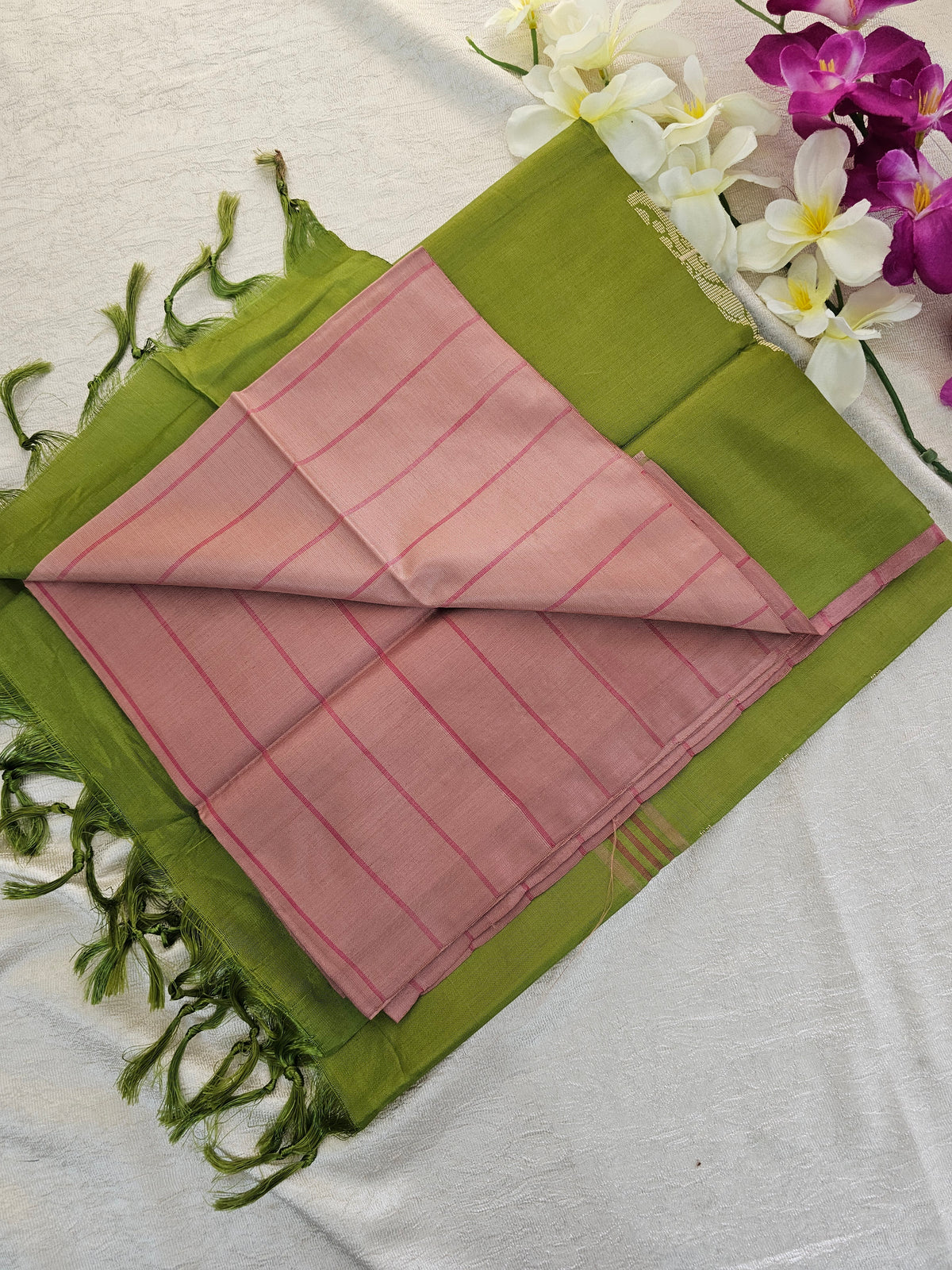 Onion Pink with Green Chinnalampattu Saree