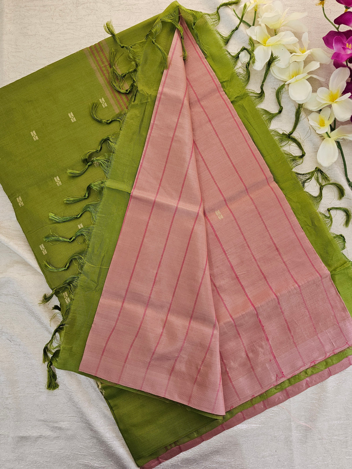 Onion Pink with Green Chinnalampattu Saree