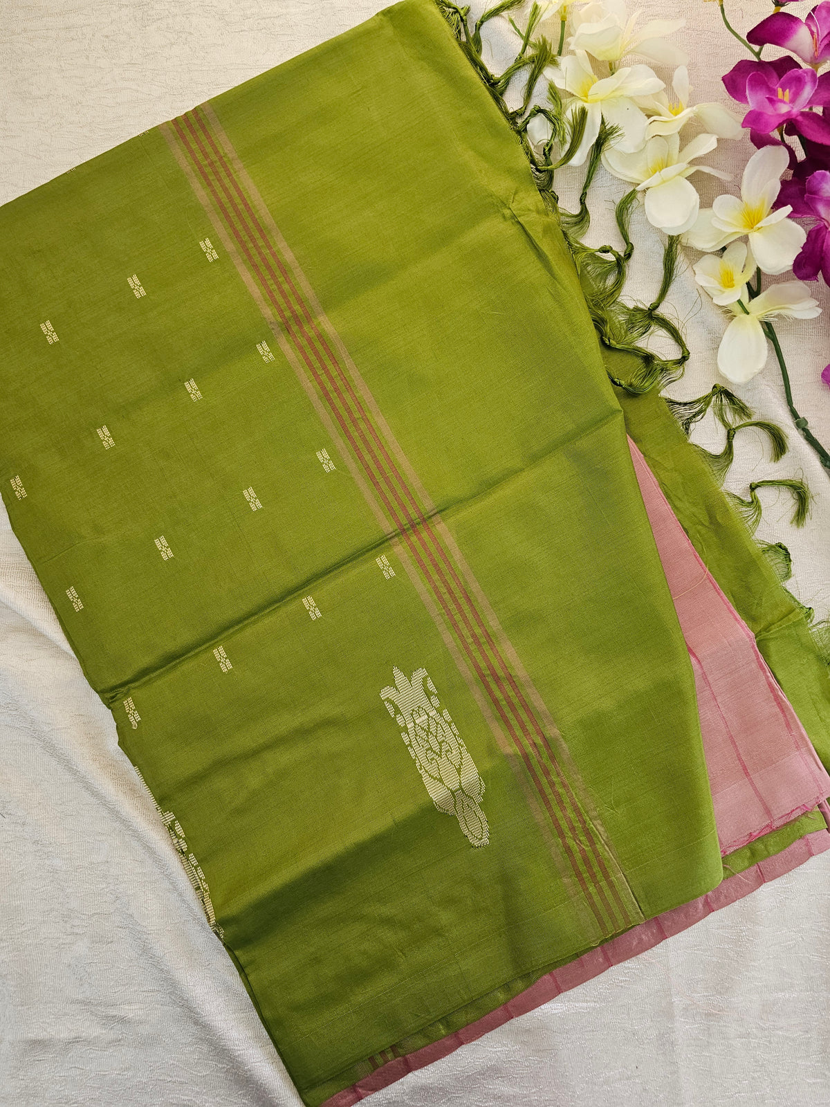 Onion Pink with Green Chinnalampattu Saree