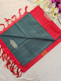 Dark Green with Red Chinnalampattu Saree