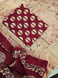 Pure Cotton Unstitched Salwar Suit - Maroon