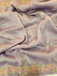 Premium Crushed Designer Soft Saree  - Lavender