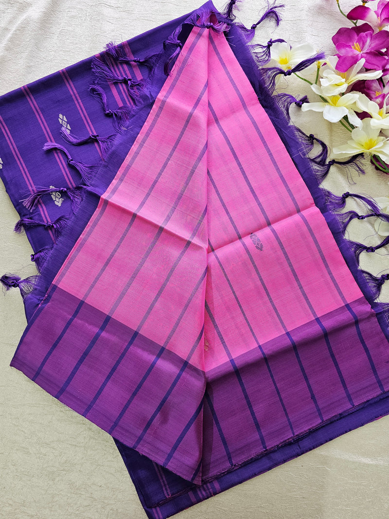 Pink with Violet Chinnalampattu Saree