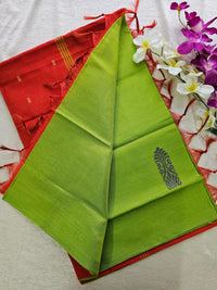 Green with Orange Chinnalampattu Saree