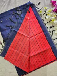 Red with Navy Blue Chinnalampattu Saree