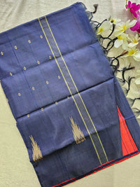 Red with Navy Blue Chinnalampattu Saree