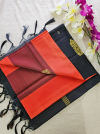 Orange with Black Chinnalampattu Saree