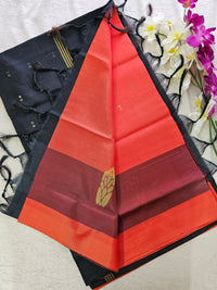 Orange with Black Chinnalampattu Saree