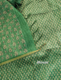 Semi Ghicha Zig-Zag Printed Saree - Purple with Green